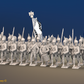 Napoleonic French Foot Dragoon Battalion Advancing - Plumed Helmets and Gaiters - 24 figures, front view