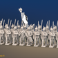 Napoleonic French Foot Dragoon Battalion Marching - Helmets and Bearskins - 24 figures, front view