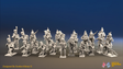 Napoleonic French Foot Dragoon Battalion Skirmishing - Bearskin Elite Troops - 24 figures, front view