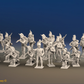 Napoleonic French Foot Dragoon Battalion Skirmishing - Gaiters and Bearskin Elite Troops - 24 figures, front view