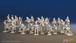Napoleonic French Foot Dragoon Battalion Skirmishing - Gaiters and Bearskin Elite Troops - 24 figures, front view