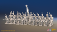 Napoleonic French Light Infantry Battalion Kneeling Firing Line - Greatcoats - 24 figures, front view