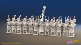 Napoleonic French Light Infantry Battalion Firing Line - Greatcoats - 24 figures, rear view