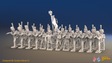 Napoleonic French Light Infantry Battalion Firing Line - Jackets - 24 figures, front view