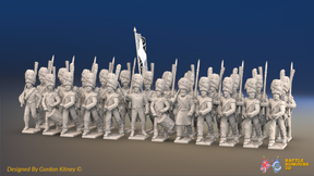Napoleonic French Grenadier Battalion Advancing - Bearskins and Jackets - 24 figures, front view