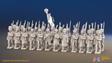 Napoleonic French Light Infantry Battalion Marching - Greatcoats - 24 figures, front view