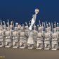 Napoleonic French Light Infantry Battalion Marching - Greatcoats - 24 figures, rear view