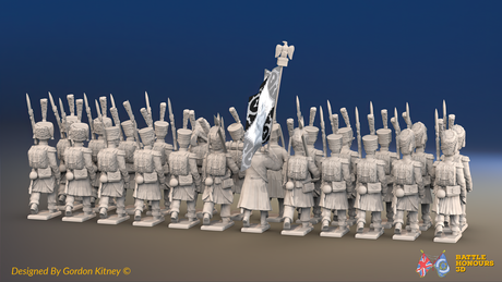 Napoleonic French Light Infantry Battalion Marching - Greatcoats - 24 figures, rear view
