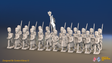 Napoleonic French Old Guard Chasseurs Battalion Advancing - Greatcoats - 24 figures, front view