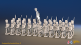 Napoleonic French Old Guard Chasseurs Battalion Advancing - Greatcoats - 24 figures, front view