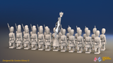 Napoleonic French Old Guard Chasseurs Battalion Advancing - Greatcoats - 24 figures, rear view