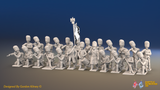 Napoleonic French Old Guard Chasseurs Battalion Firing Line - Greatcoats - 24 figures, front view