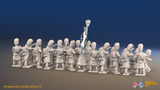Napoleonic French Old Guard Chasseurs Battalion Firing Line - Greatcoats - 24 figures, rear view