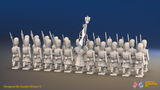 Napoleonic French Old Guard Chasseurs Battalion Marching - Greatcoats - 24 figures, rear view