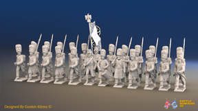 Napoleonic French Old Guard Grenadiers Battalion Advancing - Greatcoats - 24 figures, front view