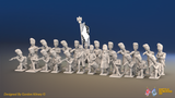Napoleonic French Old Guard Grenadiers Battalion Firing Line - Greatcoats - 24 figures, front view