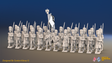 Napoleonic French Old Guard Grenadiers Battalion Marching - Greatcoats - 24 figures, front view
