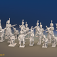 Napoleonic French Light Infantry Battalion Skirmishing - Greatcoats - 24 figures, front view