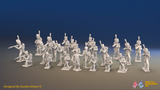 Napoleonic French Infantry Battalion Skirmishing - Jackets and Shakos - 24 figures, front view