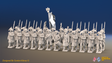 Napoleonic French Line Infantry Battalion Marching - Greatcoats, Bicornes - 24 figures, front view