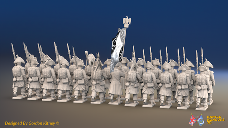 Napoleonic French Line Infantry Battalion Marching - Greatcoats, Bicornes - 24 figures, rear view