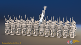 Napoleonic French Line Infantry Battalion Marching - Jackets, Bicornes - 24 figures, rear view