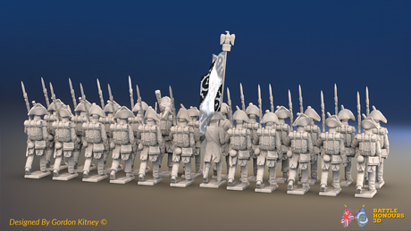 Napoleonic French Line Infantry Battalion Marching - Jackets, Bicornes - 24 figures, rear view