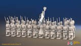Napoleonic French Line Infantry Battalion Marching - Greatcoats, Shakos and Bearskin Grenadiers - 24 figures, rear view