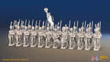 Napoleonic French Line Infantry Battalion Marching - Jackets, Shakos and Gaiters - 24 figures, front view