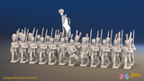 Napoleonic French Line Infantry Battalion Marching - Jackets, Shakos and Bearskin Grenadiers - 24 figures, front view