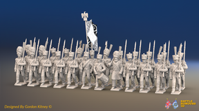 Napoleonic French Line Infantry Battalion Marching - Jackets, Shakos and Bearskin Grenadiers - 24 figures, front view