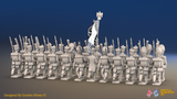 Napoleonic French Line Infantry Battalion Marching - Jackets, Shakos and Bearskin Grenadiers - 24 figures, rear view