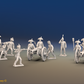 Napoleonic French Foot Artillery Battery - Bicornes and Trousers - 3 guns and 13 figures, front view