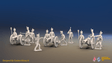 Napoleonic French Foot Artillery Battery - Covered Shakos and Trousers - 3 guns and 13 figures, front view