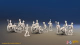 Napoleonic French Foot Artillery Battery - Covered Shakos and Trousers - 3 guns and 13 figures, front view