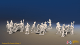Napoleonic French Foot Artillery Battery - Covered Shakos and Trousers - 3 guns and 13 figures, rear view