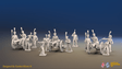 Napoleonic French Horse Artillery Battery - Shakos - 3 guns and 13 figures, front view