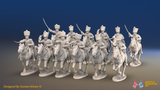 Napoleonic French Chasseurs à Cheval Regiment - Campaign Dress, Galloping - 12 mounted figures, front view