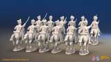 Napoleonic French Chasseurs à Cheval Regiment - Campaign Dress, Galloping - 12 mounted figures, rear view