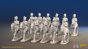 Napoleonic French Chasseurs à Cheval Regiment - Campaign Dress, Trotting - 12 mounted figures, front view