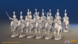 Napoleonic French Chasseurs à Cheval Regiment - Full Dress, Galloping - 12 mounted figures, front view