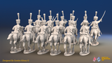 Napoleonic French Chasseurs à Cheval Regiment - Full Dress, Galloping - 12 mounted figures, rear view