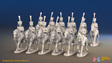 Napoleonic French Chasseurs à Cheval Regiment - Full Dress, Trotting - 12 mounted figures, front view