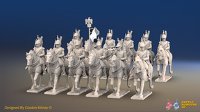 Napoleonic French Cuirassier Regiment - Trotting - 12 mounted figures, front view