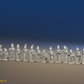 Napoleonic French Dismounted Dragoons - 19 figures and 4 horses, front view