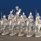 Napoleonic French Dragoon Regiment - Covered Helmets, Galloping - 12 mounted figures, front view