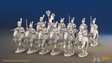 Napoleonic French Dragoon Regiment - Uncovered Helmets, Galloping - 12 mounted figures, front view