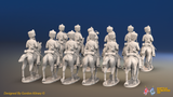 Napoleonic French Guard Cavalry Regiment - Campaign Dress, Trotting - 12 mounted figures, rear view