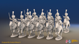 Napoleonic French Guard Cavalry Regiment - Full Dress, Galloping - 12 mounted figures, front view