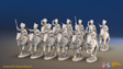 Napoleonic French Hussar Regiment - Campaign Dress, Galloping - 12 mounted figures, front view